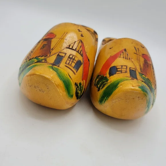 Dutch Wooden Clogs Handmade Holland Windmill MidCentury Souvenir Decor Vintage - Picture 3 of 14